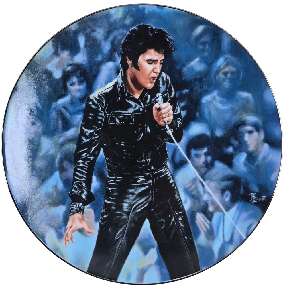 '68‎ Comback Special Elvis Presley 8" Collector Plate & Certificate 1990